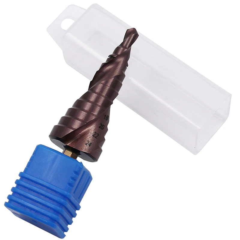 

HSS Co M35 Spiral Grooved Center Drill Bit Pagoda Shape Hole Cutter 6-24mm Carbide Titanium Step Cone Drill Bit