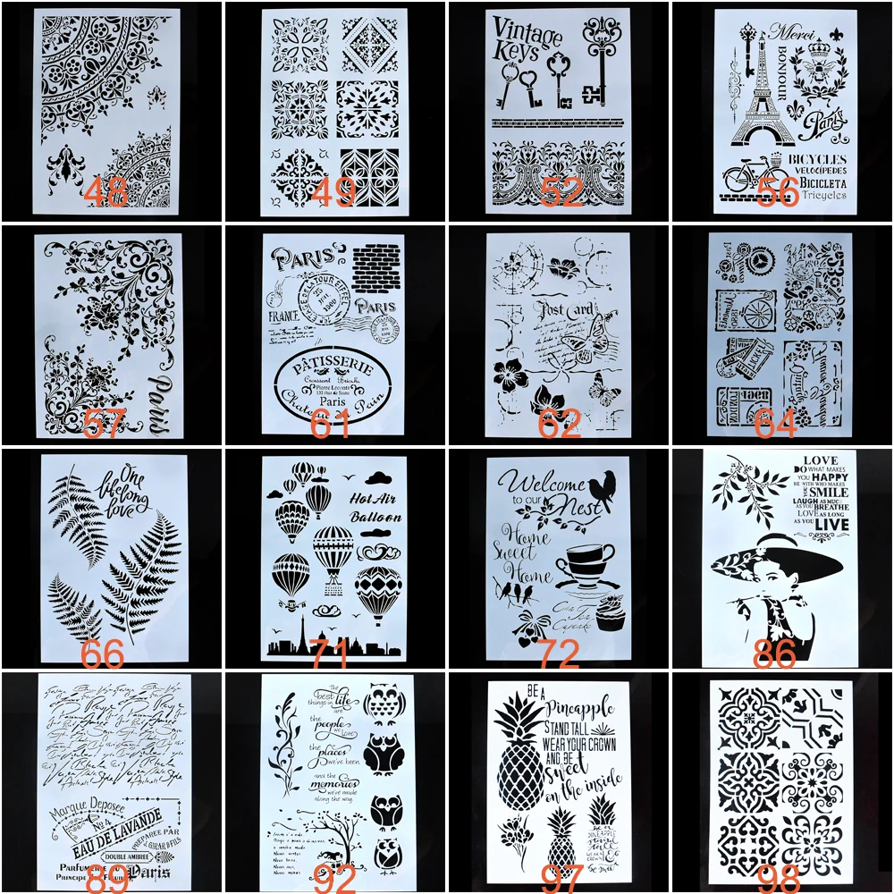 us 1 79 10 off a4 a3 a2 size stencils for wall painting diy scrapbooking photo album paper card making craft decorative embossing template in a2 card size