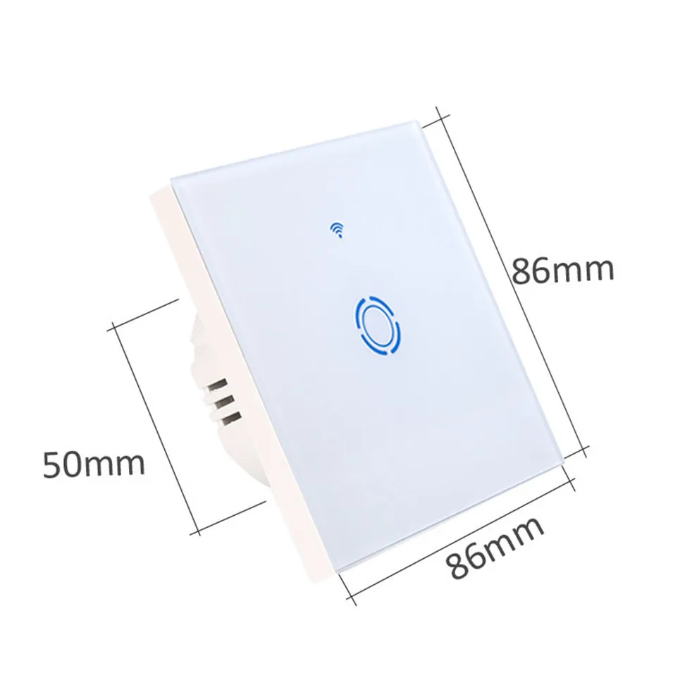 New eWelink APP WiFi Remote Smart Switch EU Type 1 2 3 Gang Wall Touch Screen Light Switch Crystal Glass Switch Panel Alexa-3