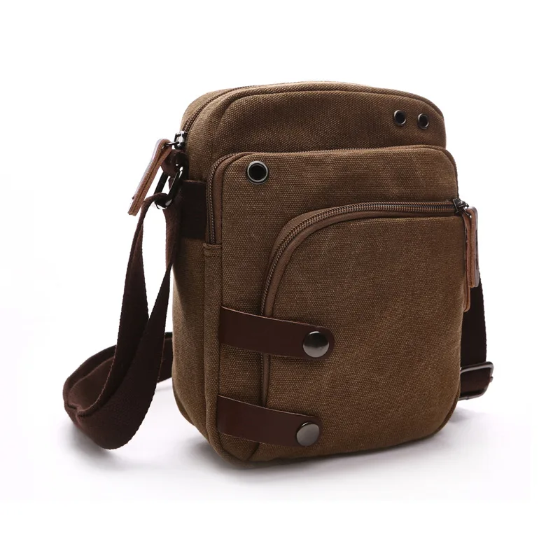 Новинка, дизайнерская мужская холщовая сумка-мессенджер, высокое качество, повседневные сумки с клапаном, мужские сумки через плечо, военные сумки an694 - Цвет: brown
