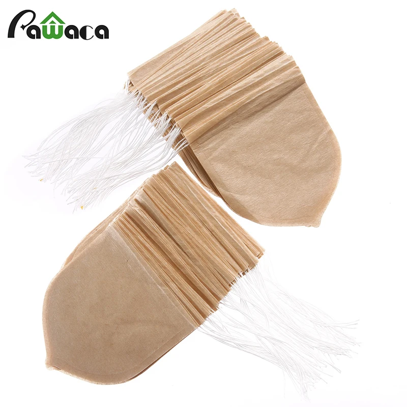 

100pcs/lot Drop Shape Tea Bag Filter Infuser Strainer Paper Bags Heat Seal Teabags with String Tea Bag for Herb Loose Leaf Tea