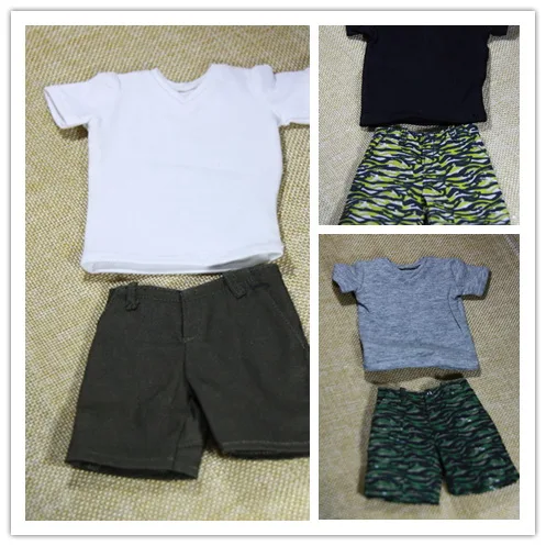 

1:6 Scale Figure Men's Trend of V-neck T-shirt + Shorts Suits For 12" Action Figure Toys Accessories