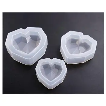 

3pcs Heart Decor Transparent Silicone Mold Jewelry Pendant Accessories DIY Charms Handmade Cabochon Epoxy Resin Findings Craft