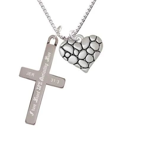 Pebble Heart - Everlasting Love - Cross Necklace (1)