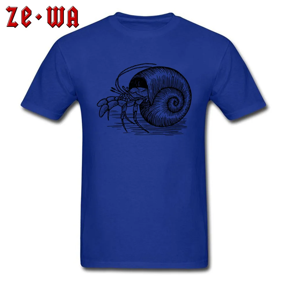 crab 153036 Normal Short Sleeve Tops T Shirt Fall Crewneck 100% Cotton Fabric Men's T-shirts Normal Tee-Shirt Hip Hop crab 153036 blue