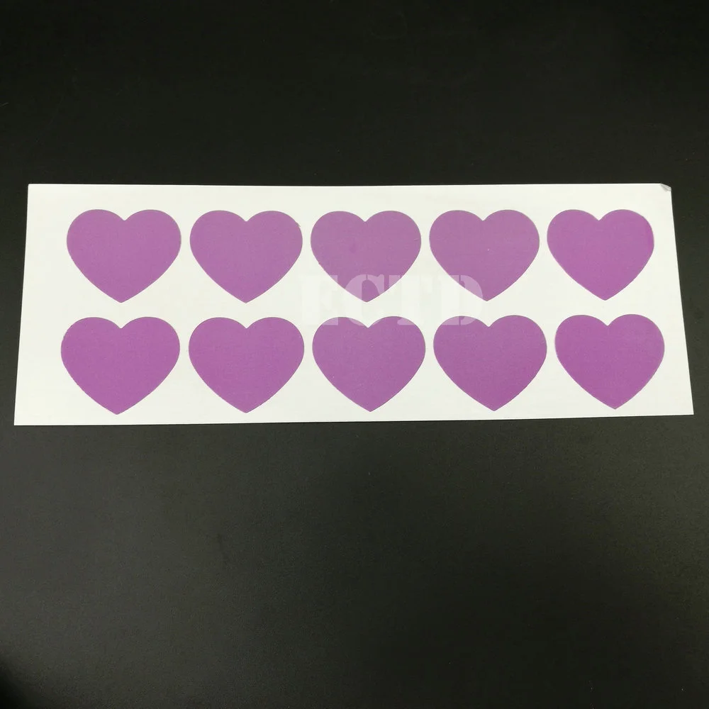 Несколько Цветов Маленькая царапающаяся наклейка 27x32 мм(1,0" x 1,26") в форме сердца для свадебной вечеринки Подарочная скретч-карта - Цвет: Purple
