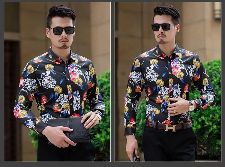 Гавайский новые модели рубашек белая рубашка мода Camisa masculina с длинным рукавом Повседневная для мужчин белый черный