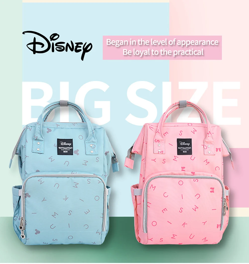 Disney Mummy Maternity Diaper Bags Backpack Larger Capacity Backpack Nappay Baby Bag Travel With Stoller Straps For Baby Care