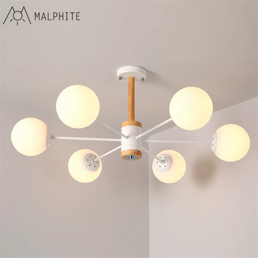 

Nordic luxury minimalist living room chandelier Creative personality Log Magic Bean Master bedroom light Modern simple LED lamps