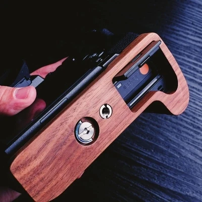 Woodiness зерна l образный вертикальный Тип кронштейн штатив Quick Release Plate база ручка