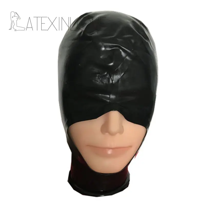 Sexy-Black-Latex-Hood-Half-Face-Cover-Rubber-Mask-Open-Mouth-with-back-Zip-for-Halloween-3