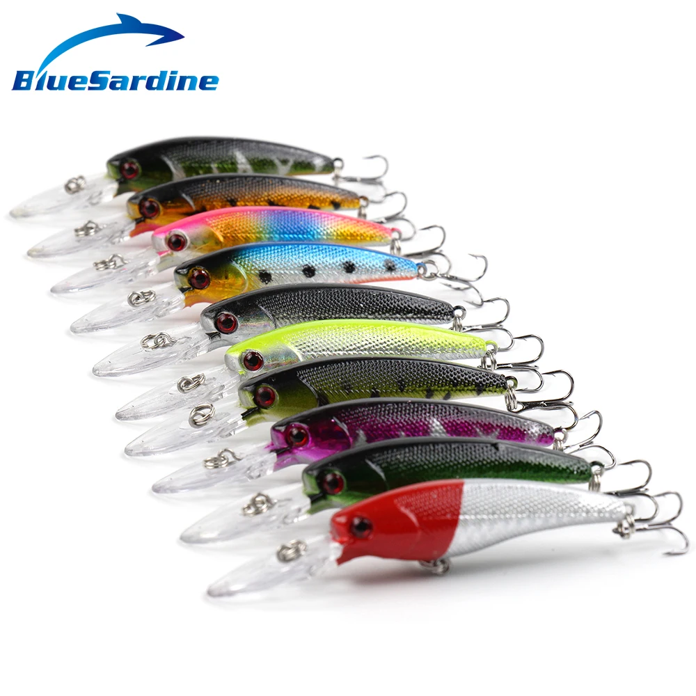 BlueSardine 10PCS 10CM 8G Minnow Fishing Lures Hard Baits Crank Isca Artificial Fishing Tackle