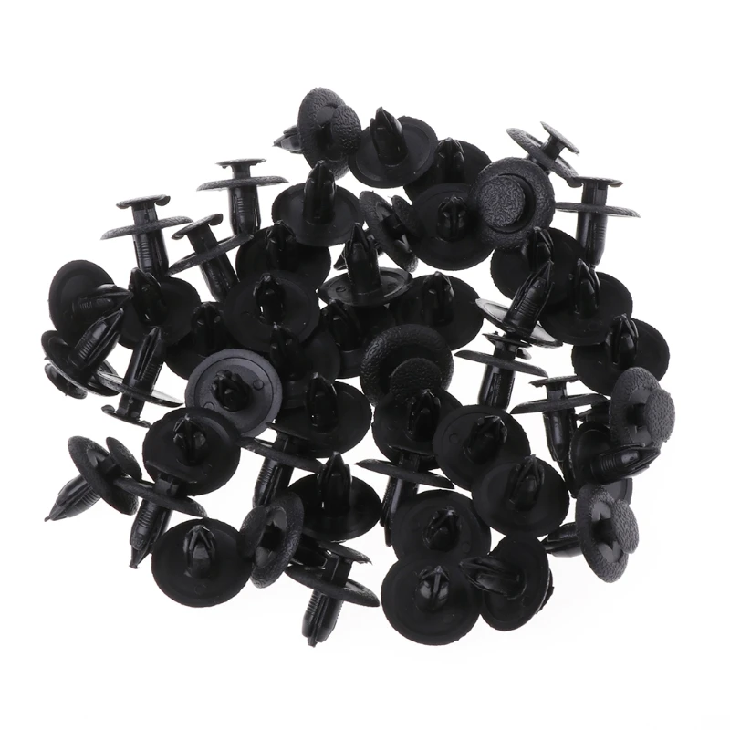 

50 Pcs Black Car Door Fender Trunk Fastener Panel Clips Rivet 6mm Hole For Mazda for car accessories