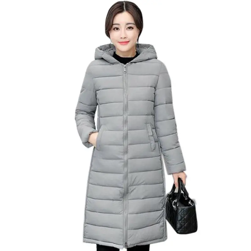 2017 Fashion Winter Long Coat Female Plus Size font b Women s b font hooded Down