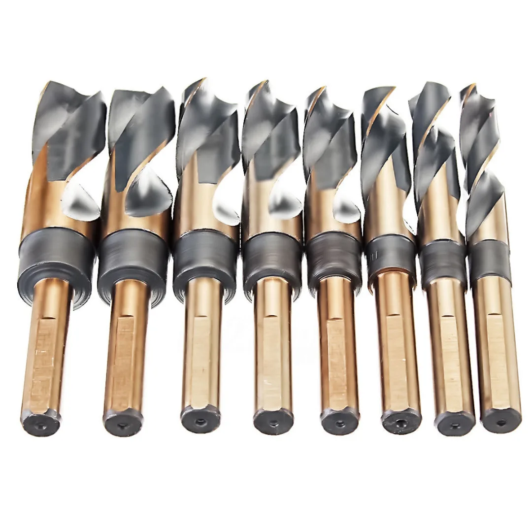DWZ 8Pcs Lathe Reduced Shank HSS Bench Twist Drill Bit Set CNC Metric 14-25.5mm