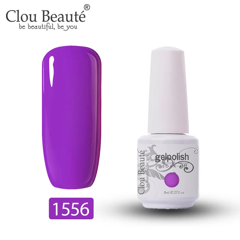 Clou Beaute Гель-лак Soak Off Hybrid UV Полупостоянный Гель-лак Esmalte Гель-лак 8 мл Подарочный набор Гель-лак для нейл-арта праймер - Цвет: 1556