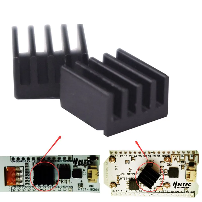 Алюминиевый радиатор охлаждения 5 шт./лот ESP32 ESP8266 с термонаклейками