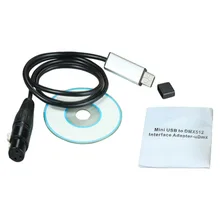 1 комплект светодиодный DMX512 компьютер PC сценический Контроллер освещения диммер USB к DMX интерфейсный адаптер с CD