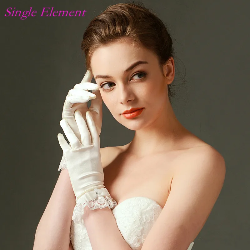 Top Satin Bridal Gloves with Fingers Wrist Length Free Size Gloves Beige Wedding Gloves 2017 Wedding Accessory Top Satin Bridal Gloves with Fingers Wrist Length Free Size Gloves Beige Wedding Gloves 2017 Wedding Accessory