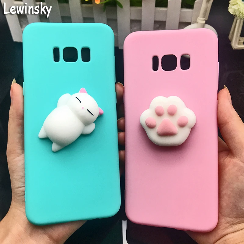Мягкий Силиконовый ТПУ чехол с объемным котом для Samsung Galaxy A5 A6 A7 A8 2018 задняя крышка