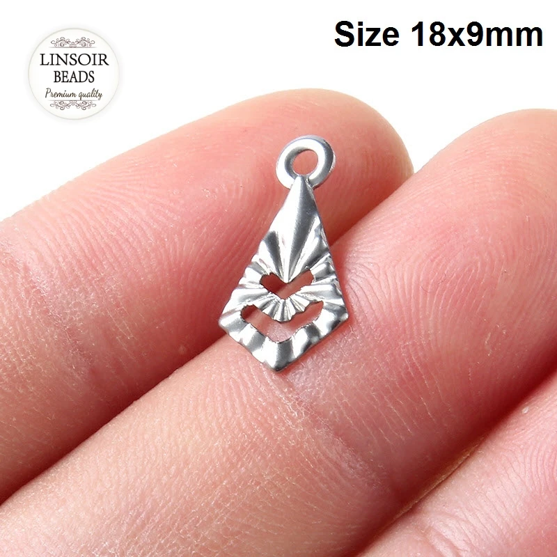 Wholesale 20pcs/lot Geometry Charms 18*9mm Stainless Steel Charms