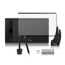 Promo offer 2 Pens Parblo A610 Graphics Drawing Digital Tablet Kit with Transparent Protective Film+Finger Glove+10 Pen Tips