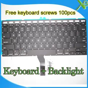 Brand New For MacBook Air 13.3" A1369 A1466 US keyboard+Backlight Backlit+100pcs keyboard screws 2010-2015 Years