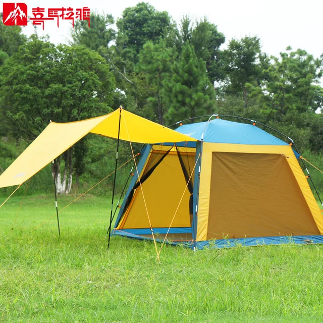 Cheap 3-4 person big space outdoor tent waterproof sunscreen camping tent