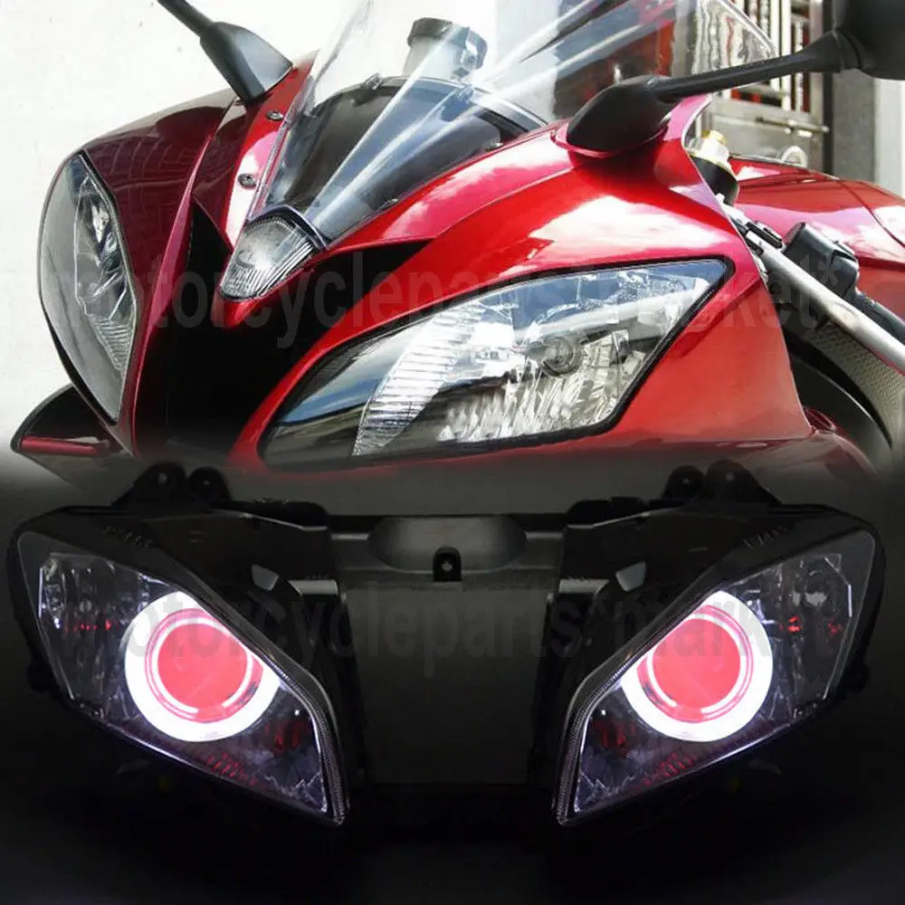 1 комплект красный демон глаза ангела 35 Вт ксеноновая фара в сборе для Yamaha YZF R6 2006