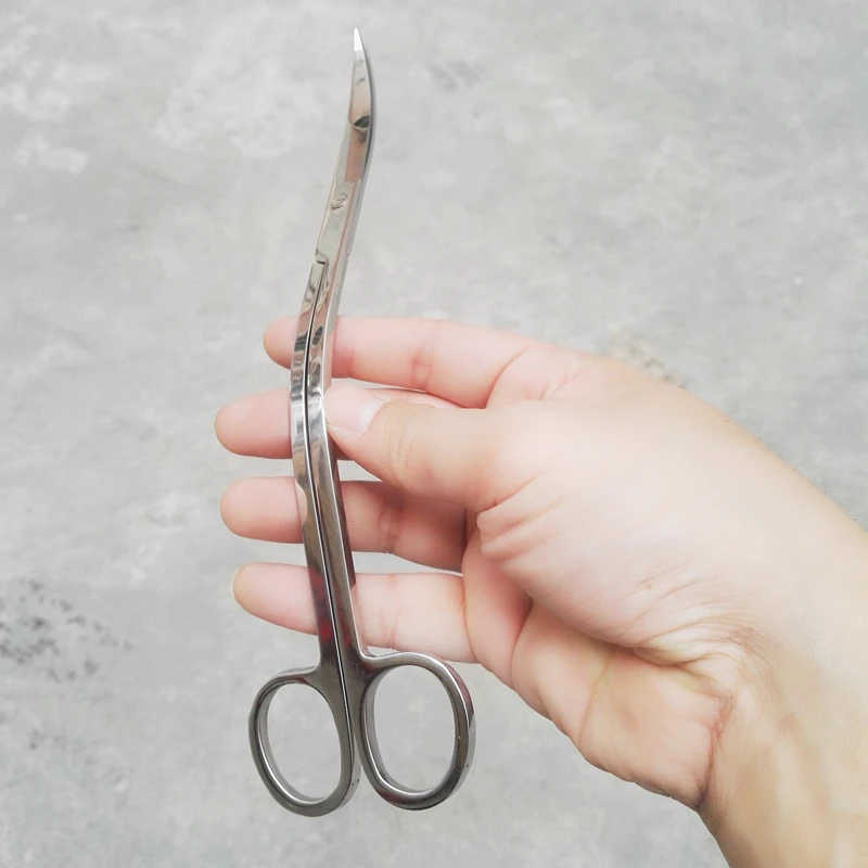 

mirror surface stainless steel aquarium wave shape scissors 25mm aquascape tools for water grass