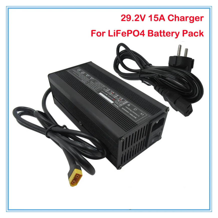 

29.2V 15A charger 24V 15A LiFePO4 Battery Charger 110V / 220V For 8S 24V LiFePO4 Battery pack DHL Free shipping
