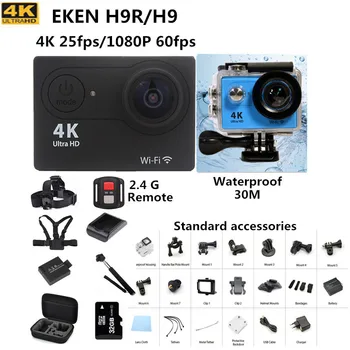 action camera  EKEN H9 / H9R remote Ultra HD 4K WiFi 1080P/60fps go waterproof pro cam 2.0 LCD 170D lens Helmet Cam