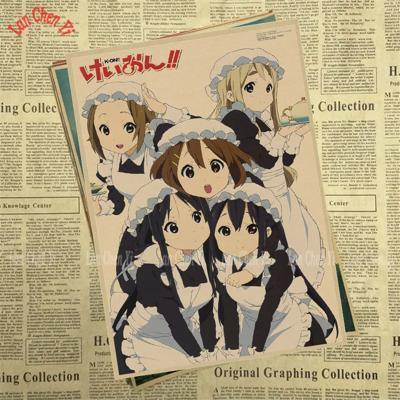 Японское аниме K-ON матовая крафт-бумага плакат украшение интерьера живопись