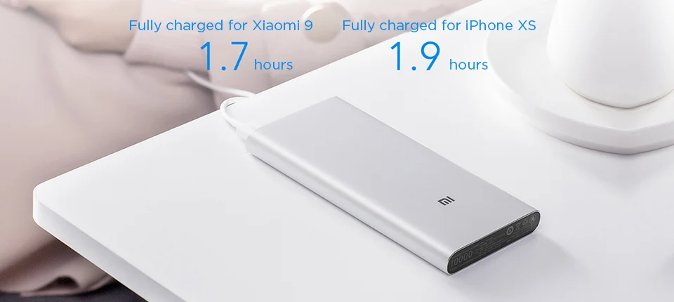 Внешний аккумулятор Xiaomi 3, 10000 мА/ч, USB-C, 2 способа, 18 Вт, QC3.0, быстрая зарядка, внешний аккумулятор для samsung, iphone, huawei, два USB выхода
