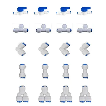 

1/4" OD Quick Connect Push In to Connect Water Tube Fitting for RO Reverse Osmosis Water Filter Fittings Pack of 20