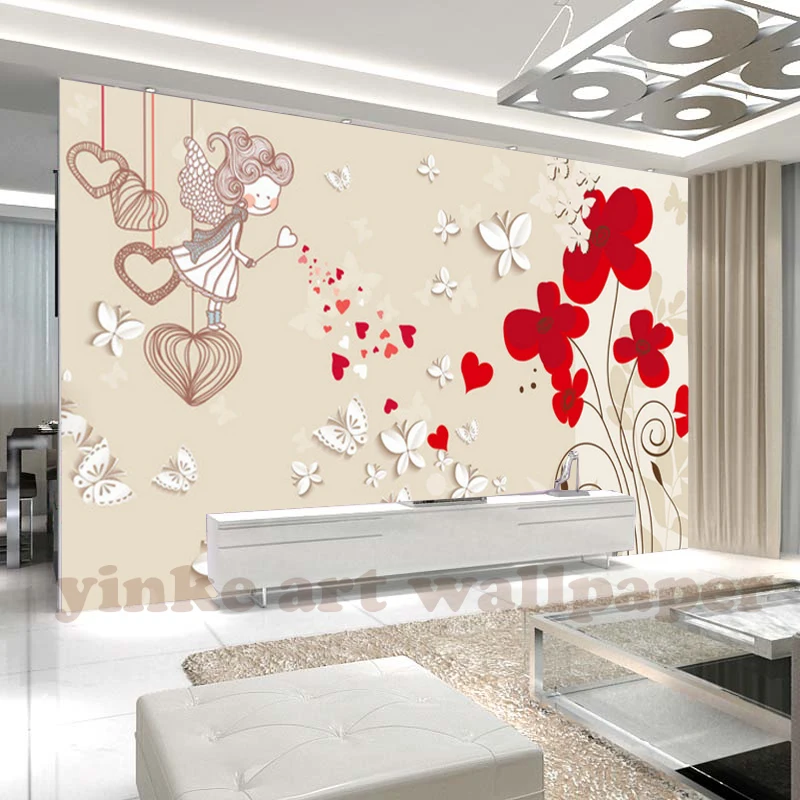 

3D Stereoscopic hand paint flowers Wall Wallpaper For Walls 3 D Living Room TV Background Vinyl Wallpaper Papier Peint Mural 3D