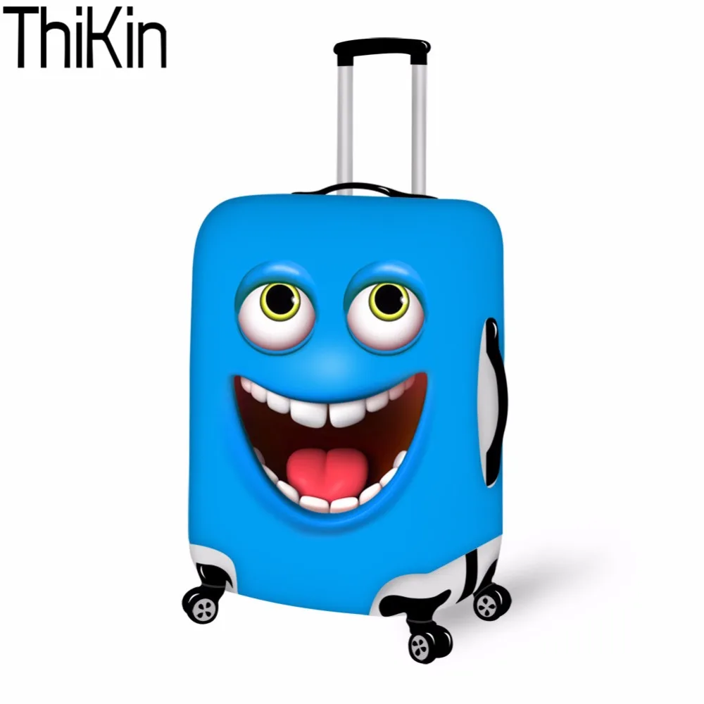 THIKIN Luggage Cover 3d Funny Face Smiley Emoji Dust-proof Travel Bags Luggage Case Cover Thick Protective Covers for Suitcases 