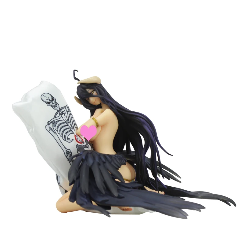 

Free Shipping Sexy 4" Overload Anime Albedo Pillow Cushion Sitting Boxed 10cm PVC Action Figure Collection Model Doll Toys Gift