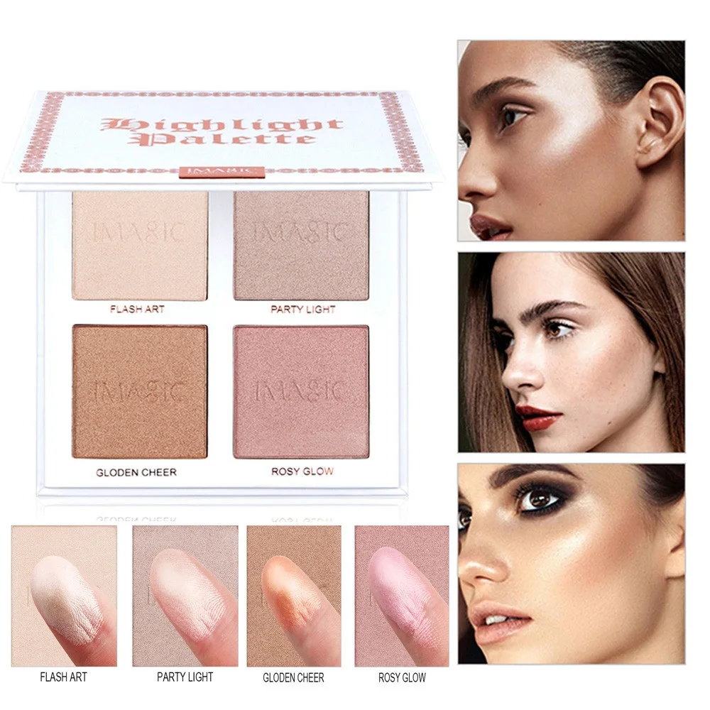 

4 Color Face Makeup Concealer Foundation Palette Professional Contour Cushion Cosmetic Brighten skin colour Corrector #
