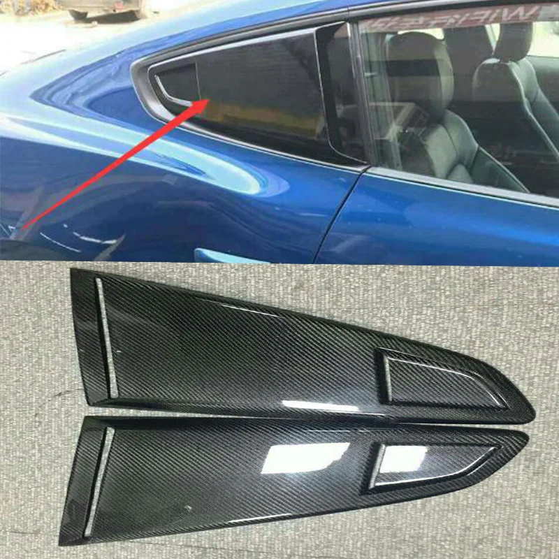 Для Ford Mustang углеродное волокно 2/комплект автомобиль автомобильная сторона оконное вентиляционное отверстие впускное украшение планки