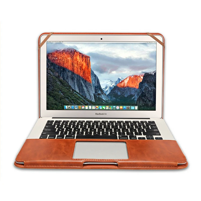 

Luxury Laptop Bags Cases PU Leather Stand Cover Case For MacBook Air Pro Retina 11 12 13 15 inch Folio Case Sleeve