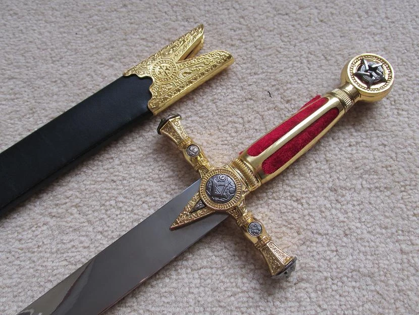 S0072ゴールドフリーメーソン団フリーメーソン儀式剣ナイフw シース25 3 Knives Knife Knife Swordknife Sheath Aliexpress
