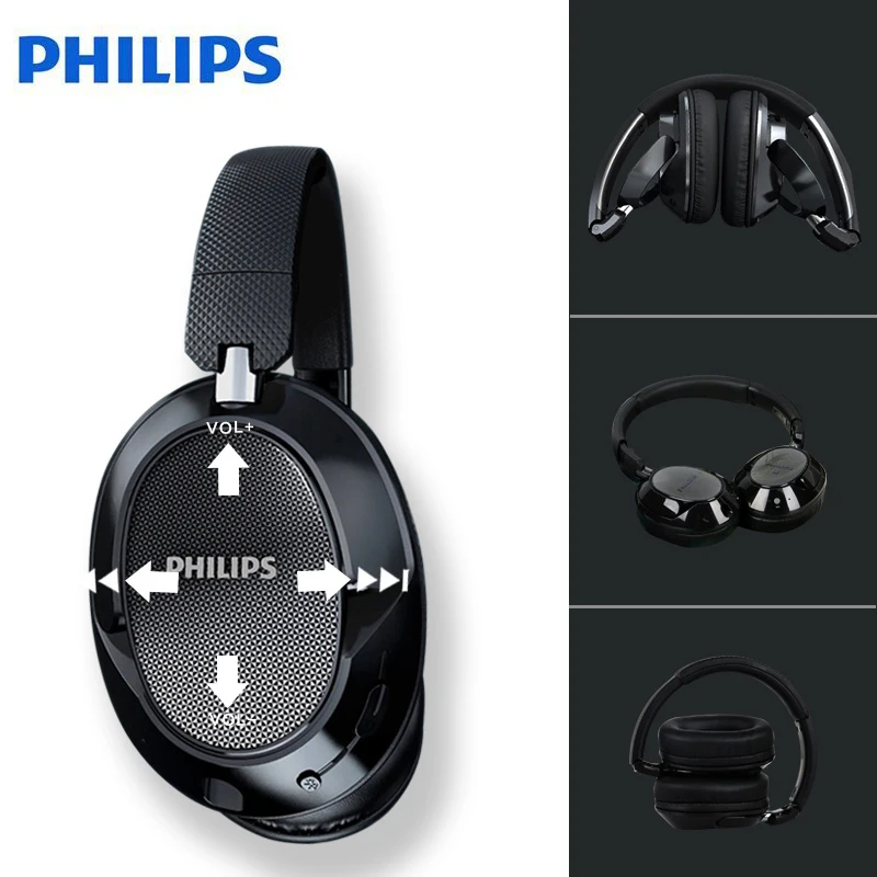 Оригинальные беспроводные bluetooth-наушники Philips SHB9850 с функцией активного шумоподавления, NFC гарнитура с микрофоном, официальная проверка