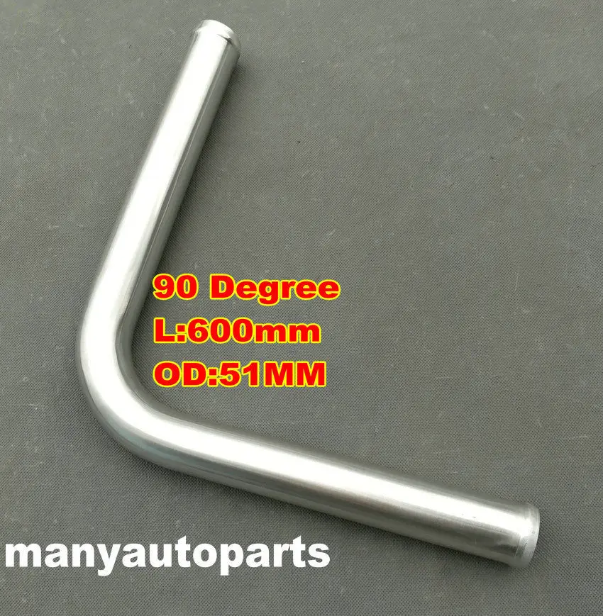 

90 Degree Elbow Aluminum Turbo Intercooler Pipe OD 51 mm 2 inch Length 600mm
