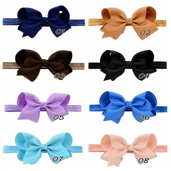 

20Pcs/Lot Kids Girls headband Newest Cute Bowknot Elastic Headbands Solid Hair Bows Hair Band Accessories