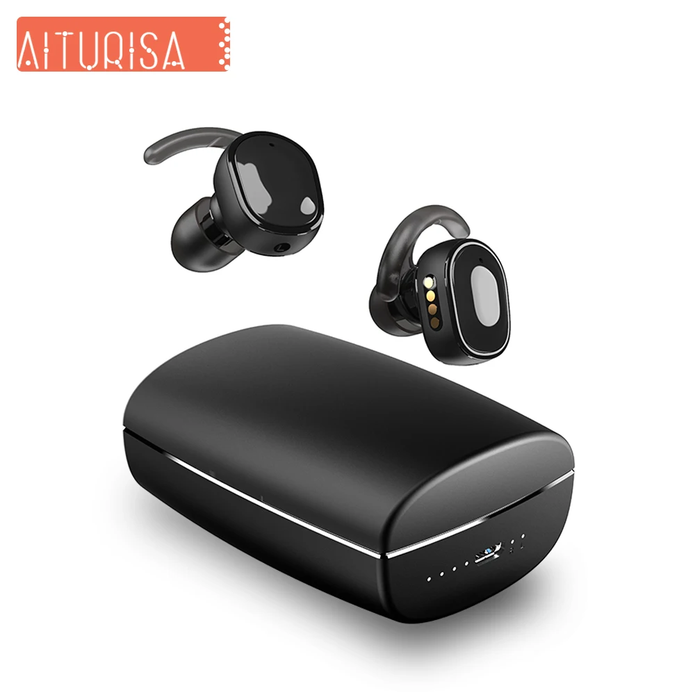 

Bluetooth 5.0 Headphones Waterproof IPX7 Wireless Earbud HiFi Stereo in-Ear Earphones 7 Hrs Playback Noise Cancelling Microphone