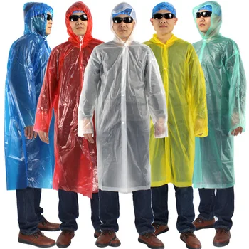 

Plastic Rain Cover Portable Rainwear Disposable Outdoor Transparent Raincoat With Hood Waterproof Camp Rain Cape Hooded Ponchos