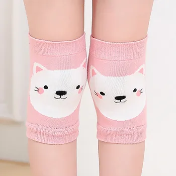 

Lovely Children Boys Girls Cartoon Cat Print Anti-Slip Set Baby Protect Toddler Crawling Knee Pads Elbow Pads 1-10Y