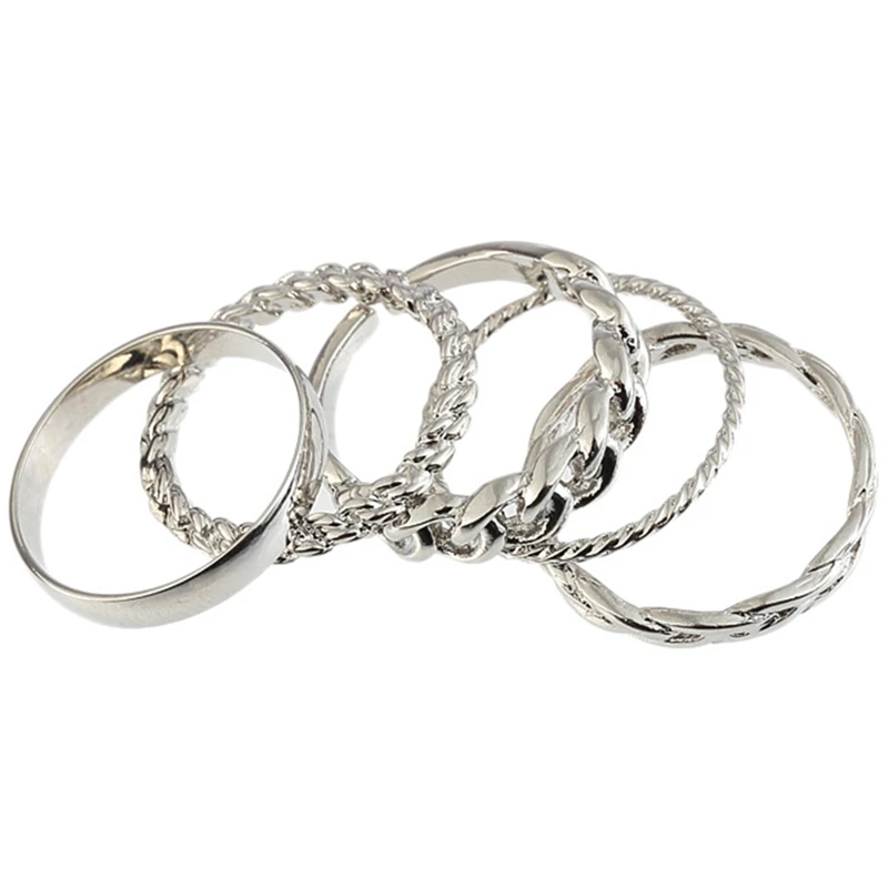 

5PCS /Set Kpop Jewelry Korean Bangtan Boys Album Ring Kim Tae Hyung Rings Set Vintage Bague Argent Rings For Women Men