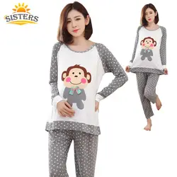 2018 летняя одежда для кормящих мам, одежда для сна, костюм для беременных, Хлопковая пижама наивысшего качества для грудного вскармливания